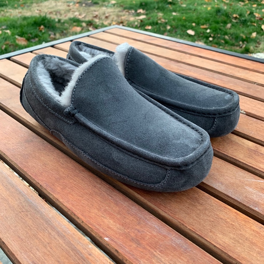 UGG ASCOT Suede Leather Wool Moccasins Loafers
